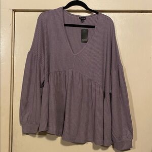 Torrid Lavender V-Neck Peplum Top